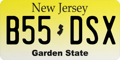NJ license plate B55DSX