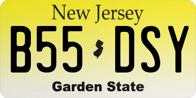 NJ license plate B55DSY