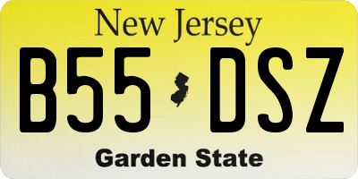 NJ license plate B55DSZ