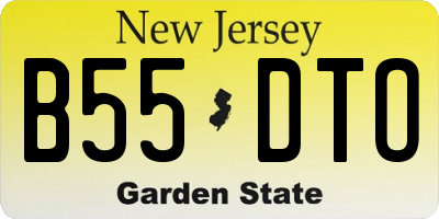 NJ license plate B55DTO