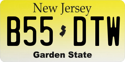 NJ license plate B55DTW