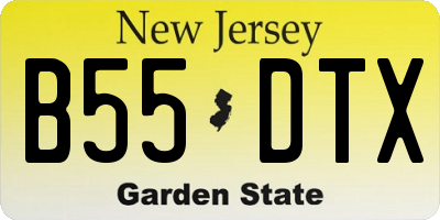 NJ license plate B55DTX