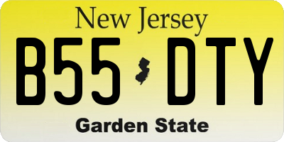 NJ license plate B55DTY