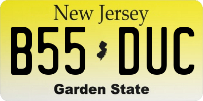 NJ license plate B55DUC