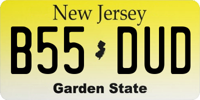 NJ license plate B55DUD