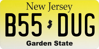 NJ license plate B55DUG
