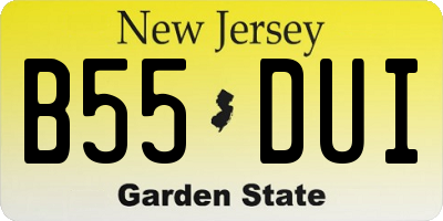 NJ license plate B55DUI