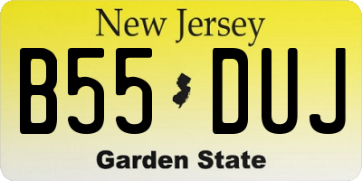 NJ license plate B55DUJ