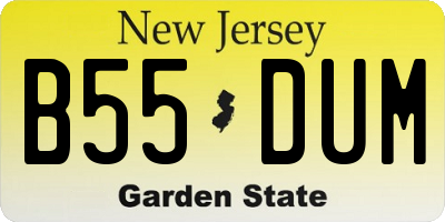 NJ license plate B55DUM