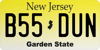 NJ license plate B55DUN