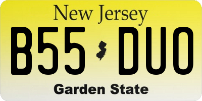 NJ license plate B55DUO