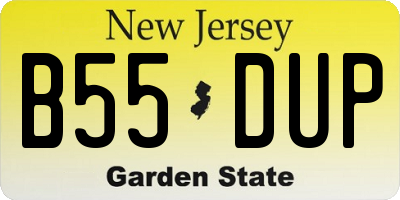 NJ license plate B55DUP