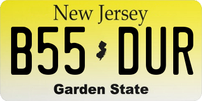 NJ license plate B55DUR