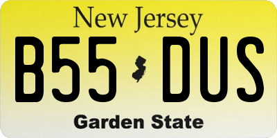 NJ license plate B55DUS