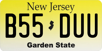 NJ license plate B55DUU