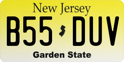 NJ license plate B55DUV