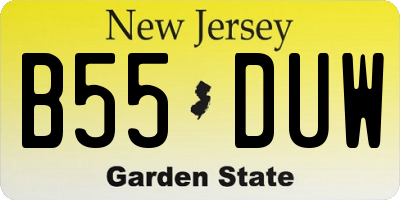 NJ license plate B55DUW