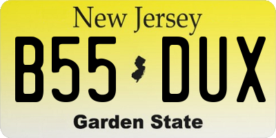 NJ license plate B55DUX