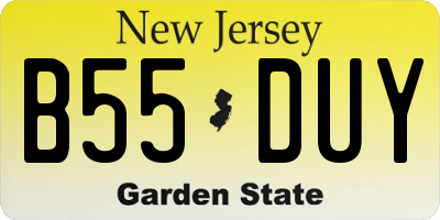 NJ license plate B55DUY