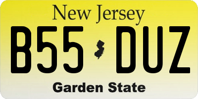 NJ license plate B55DUZ