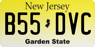 NJ license plate B55DVC