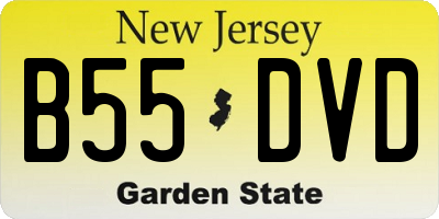 NJ license plate B55DVD