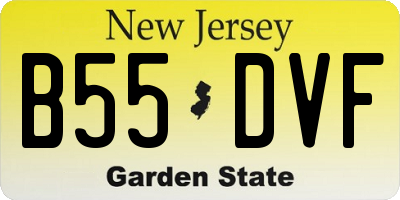 NJ license plate B55DVF