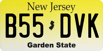 NJ license plate B55DVK