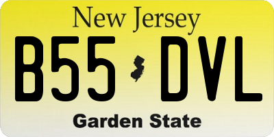 NJ license plate B55DVL