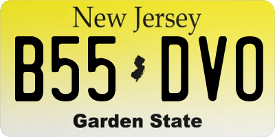 NJ license plate B55DVO