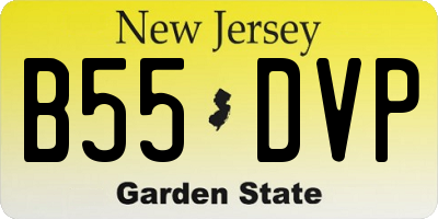 NJ license plate B55DVP