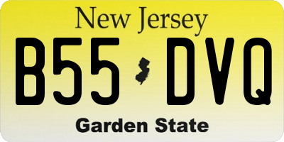 NJ license plate B55DVQ
