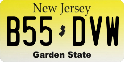 NJ license plate B55DVW
