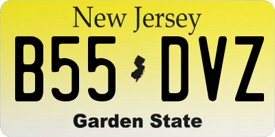 NJ license plate B55DVZ