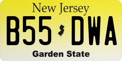 NJ license plate B55DWA