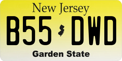NJ license plate B55DWD
