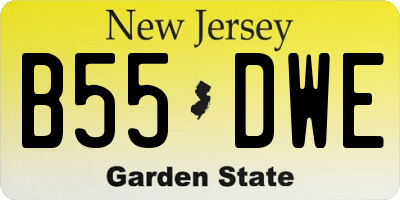 NJ license plate B55DWE