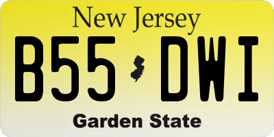 NJ license plate B55DWI