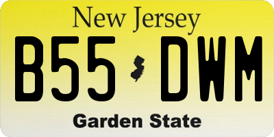 NJ license plate B55DWM