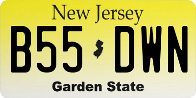 NJ license plate B55DWN