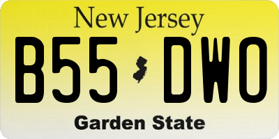 NJ license plate B55DWO