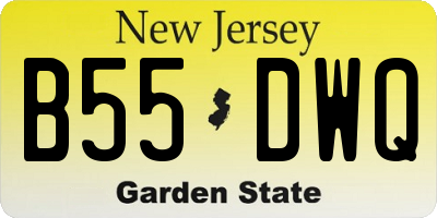 NJ license plate B55DWQ