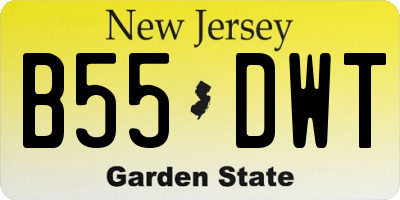 NJ license plate B55DWT