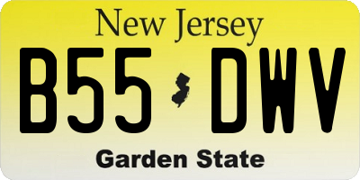 NJ license plate B55DWV
