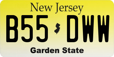 NJ license plate B55DWW