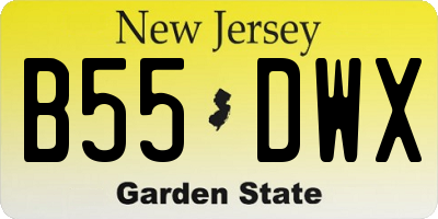NJ license plate B55DWX