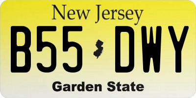 NJ license plate B55DWY