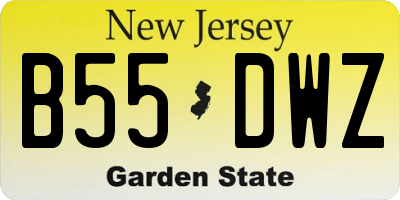 NJ license plate B55DWZ
