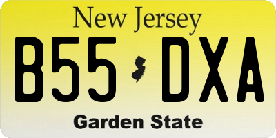 NJ license plate B55DXA