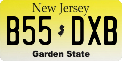 NJ license plate B55DXB